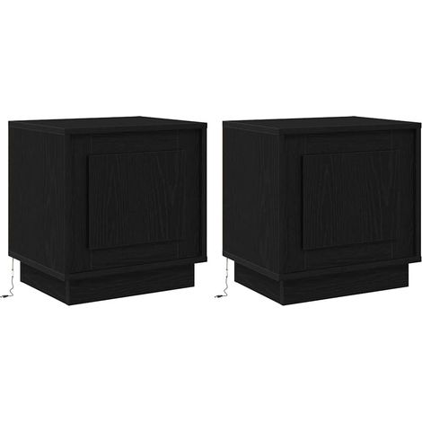 Maison Exclusive - Armadio da Notte 2 pcs Nero 44 x 34,5 x 45 cm Legno multistrato (1/5)