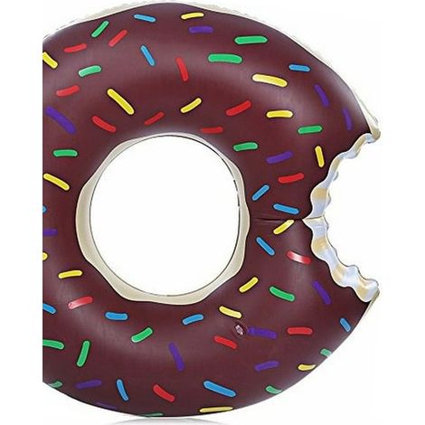 Bouée gonflable Donut pour piscine, flotteur piscine enfant, anneau de natation doughnut pour plage et piscine, jouet flottant café, 70 cm (1/5)