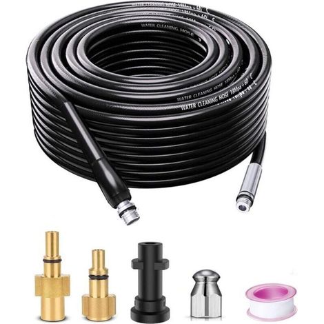 10m Déboucheur Canalisation Compatible avec Karcher/Lavor/Bosch Nettoyeur Haute Pression Furet Déboucheur Canalisation K2 K3 K4 K5 K7 (1/5)