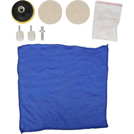 8-teiliges Set 70 g Glaskratzerentferner-Pulver-Polierset Zubehör für Autowindschutzscheiben