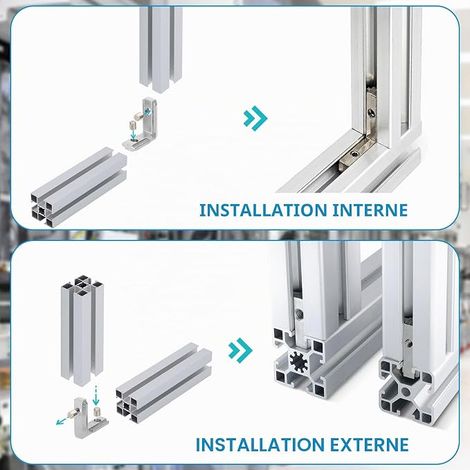 Aluminium Profile Corniere, 2020 M5 Aluprofil Angle Connector Screws, 90° Interior Angle Connector, Angle Connector for Aluminium Profile 20 Series (1/4)