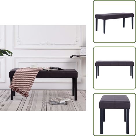 Banc 106 cm Marron Similicuir - Banc Coffre - Banc Intérieur - Banc Design - Meuble Rangement - Banc Tissu (1/5)