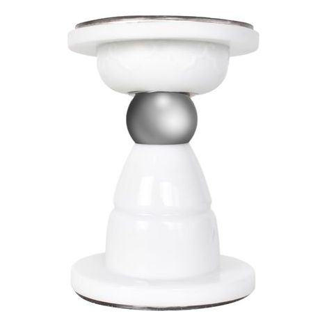 (Blanc) Loquet de Porte Magnétique, Butée de porte Autocollante, Butée de Porte en Acier Inoxydable, Sans Perçage, Installation Facile, Fixation au Sol ou au Mur, pour la Maison et le Bureau (1/4)