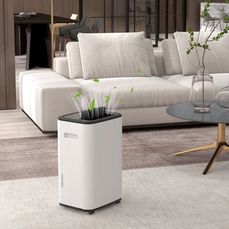 Déshumidificateur électrique Réservoir 33,5x26x53 cm Blanc d’eau 6 litres 20L/jour avec 3 modes 2 vitesses Minuterie (1/4)