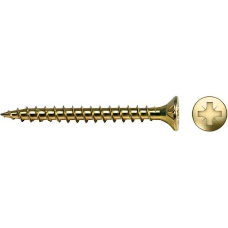 Tornillo para madera “Velox” avellanado PZ2 de rosca completa Ø4x50mm bicromatado (Caja de 200 unidades)