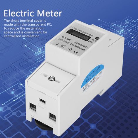 Compteur électrique numérique 2P sur rail DIN XTM35S 220V, compteur d'énergie kWh électronique (1/5)