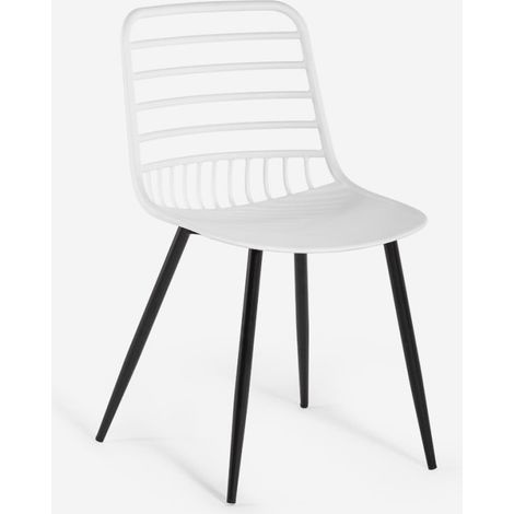 Moderne Stühle aus Polypropylen für Küche, Esszimmer, Bar Lenny - Weiß