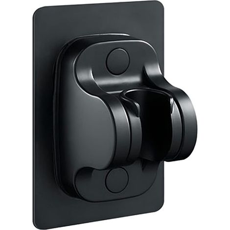 No Drilling Shower Head Holder, Wall Mounted Shower Head Holder with Adjustable Angle, Waterproof, Strong Adhesive, Universal Shower Holder for Bathroom (Black) (1/5)