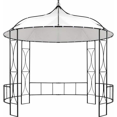 vidaXL Cenador redondo blanco 300x290 cm (1/2)