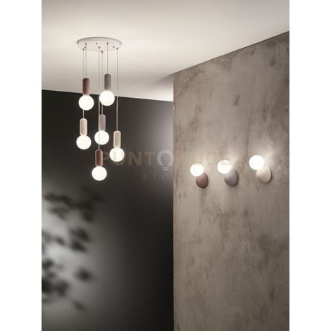 APPLIQUE ROCK ROSSO CON VETRO BIANCO ATTACCO G9 1 LUCE H.14CM L.12CM