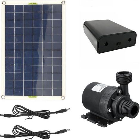 Kit de pompe solaire 50 W pour bassin de jardin, piscine avec hauteur de tête de 5 m, débit 800 l/h, faible bruit, construction ABS, boîte à piles DC 12 V (1/5)