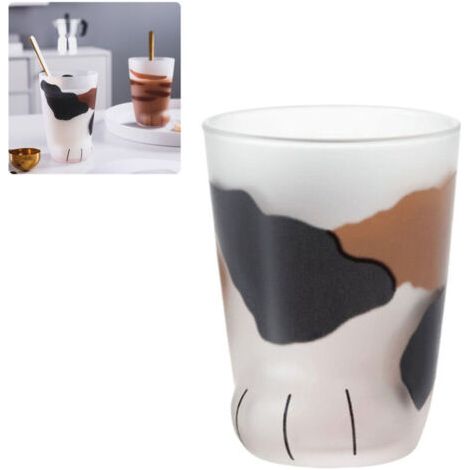 BUNTHAUS Un verre à motif de pattes de chat, parfait pour servir le lait du petit-déjeuner. (1/5)