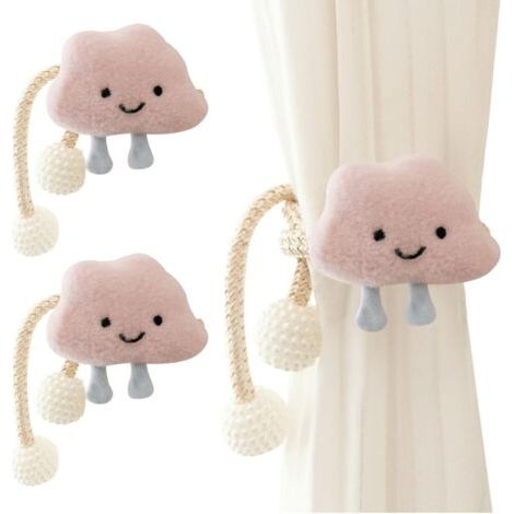 Lot de 2 Embrasse à Rideaux Corde en Forme de Nuages de Dessins Animés avec Boule de Perle pour Enfant Attache de Rideau Nuage Mignon Boucle à Rideaux pour Décoration de Chambre d'enfant (1/5)