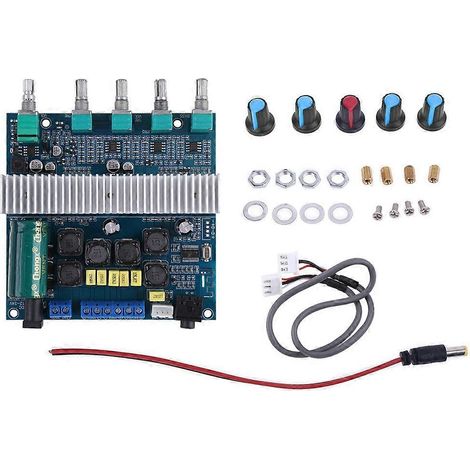 Carte Amplificateur Audio 2.1 Chaînes 2x50W + 100W, Bluetooth 5.0 TPA3116D2, Égaliseur Stéréo Numérique, Version DIY avec AUX (1/4)