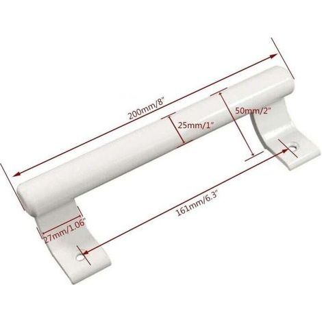 Türgriff aus Aluminium, Bein 200 mm, für Balkon und mobiler Badezimmersitz (bianco) (1/3)