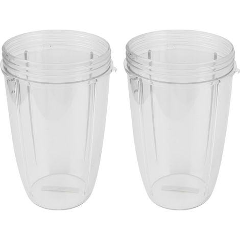 Lot de 2 gobelets transparents de rechange pour mixeur, compatibles avec les modèles 600W et 900W. (1/5)