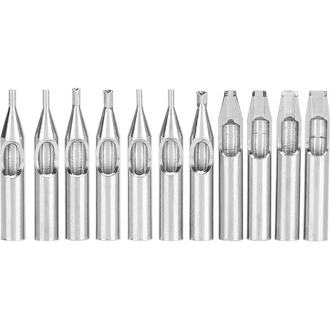 Kit 11 pièces embouts de tatouage en acier inoxydable 304, aiguilles assorties 11 tailles (1/5)