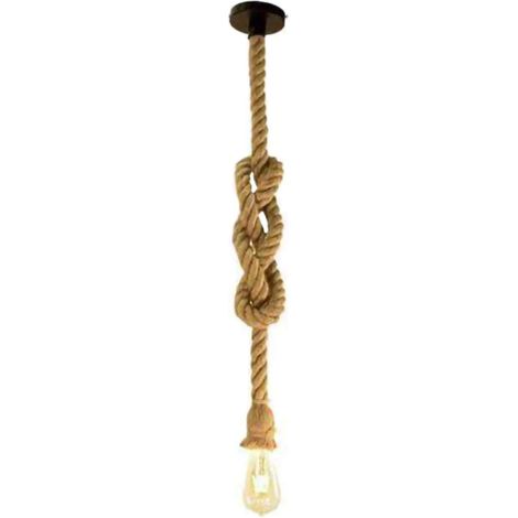 Lustre en corde,lustre industriel,éclairage en corde,lustre industriel en corde de chanvre,plafonnier 100CM (1/5)