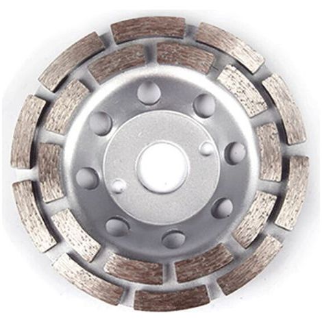 Disque Diamant, Diamant à Meuler Béton 125 x 22,2 mm Double Rangée, Meule Diamantée Universelle pour Poncer Béton, Pierre, Granit Chape, Maçonnerie, Usage Universel(Argent) (1/4)