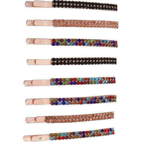 8-Piece Set of Crystal Hair Clips for Women, Metal (1/5)