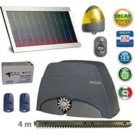 kit motorisation DUCATI Slide446 SOLAR portail coulissant maxi 400 kg [Classe énergétique A+++] (1/3)
