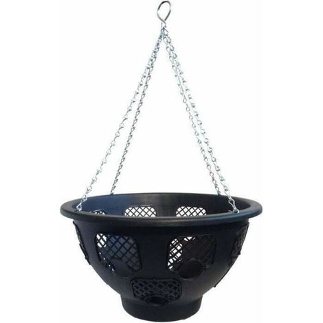 15" Easy-fill Hanging Basket - Black - Pack of 2 (1/4)