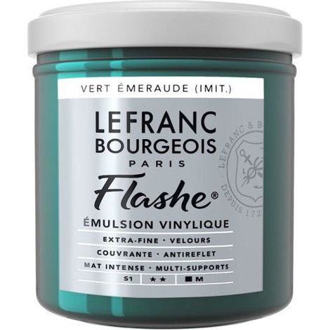 Peinture vinylique - Flashe - Vert émeraude - 564 - Lefranc Bourgeois - 125ml