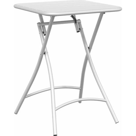 Table de jardin Table bistrot Blanc 55 x 55 x 72,5 cm Acier revêtu de poudre (1/5)