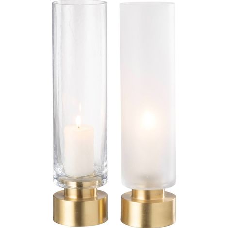 Photophore vase en verre transparent et or - transparent et or (1/5)