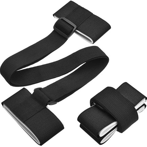 Bandoulière de Ski, Strap avec Boucle de Sangle Rembourré pour Transporter Skis et Pôles, Noir