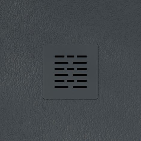 Receveur de douche 110x120 cm extra plat en résine minérale CENTRO surface ardoisée anthracite Grille anthracite