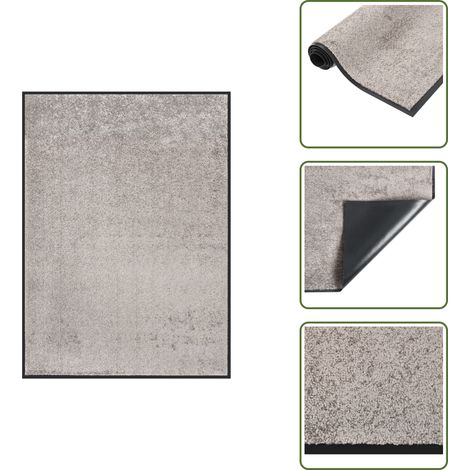 Paillasson Gris 60x80 cm - Tapis D'entrée - Paillasson Intérieur - Paillasson Extérieur - Tapis Absorbant - Tapis Résistant À L'eau (1/5)