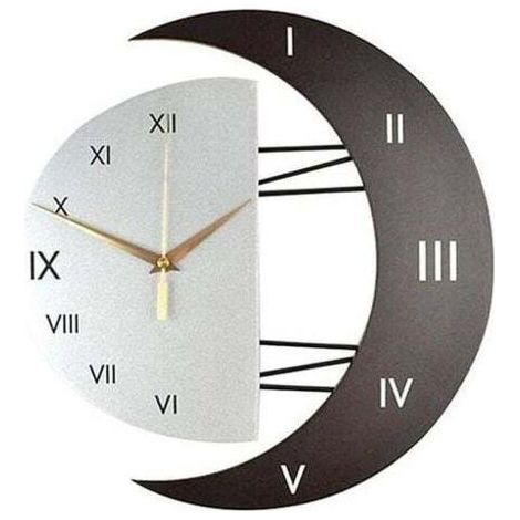 Moderne Wanduhr Modernes Design Wanduhr Kreativer Mondrahmen Küchenuhr Wanduhr für Zuhause (33cm) (1/5)