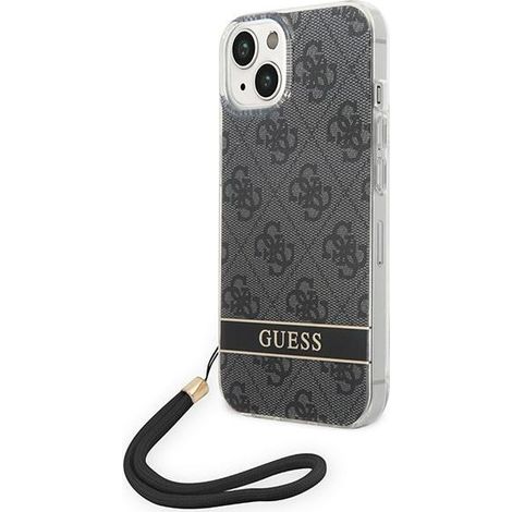 Guess GUOHCP14MH4STK iPhone 14 Plus/ 15 Plus 6.7 custodia rigida nera/nera 4G con stampa e cinturino (1/5)