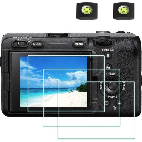 Lot de 3 + 2 protections d'écran en verre trempé pour Sony Alpha FX30 - Dureté 9H - Anti-rayures, anti-traces de doigts et anti-bulles - 0,3 mm
