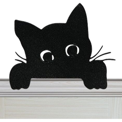 Décoration de porte d'Halloween en métal Décoration de porte d'intérieur d'Halloween Silhouette de chat, panneaux et plaques décoratifs, décoration d'angle pour cadre de porte (1/5)