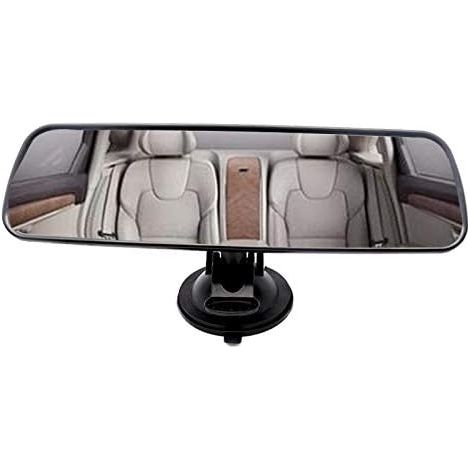 Rétroviseur intérieur universel noir pour voiture et camion, avec ventouse (1 pièce), 20 cm (1/5)