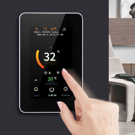 ME80 WLAN-Smart-Thermostat mit Farb-LCD-Display und Graffiti-Design, kompatibel mit wasserführenden und elektrischen Fußbodenheizungen, 85–275 V Wechselstrom, 3 A (1/5)