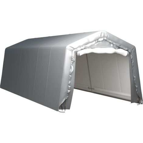 Tente garage, Tente de rangement, Abri de stockage Carport 300x750 cm Acier Gris FCV75613 (1/5)