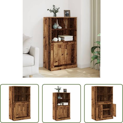 Holzoptik - Highboard Altholz-Optik 60x35,5x103,5 cm Holzwerkstoff (1/5)