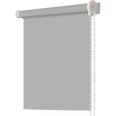 Store enrouleur pour fenêtre de bureau - Rideau translucide Fixations durables thermique facile à installer (140 x 200 cm, gris clair) Gris Clair 140 cm