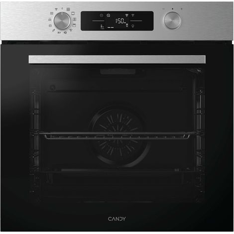 Candy – Four chaleur tournante 78 L – Acier inoxydable noir – Nettoyage facile – Classe énergétique A+++ – Commande numérique