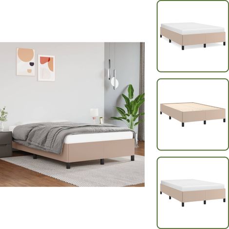 Cadre de lit sans matelas cappuccino 120x190 cm similicuir - Cadre De Lit - Lit Double - Similicuir - Lit Capitonné - Meuble Chambre À Coucher (1/5)