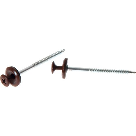 Viti universali ONDULINE per legno e metallo con guarnizione. Lunghezza 60mm - Colore bruno - Confezione da 100PZ