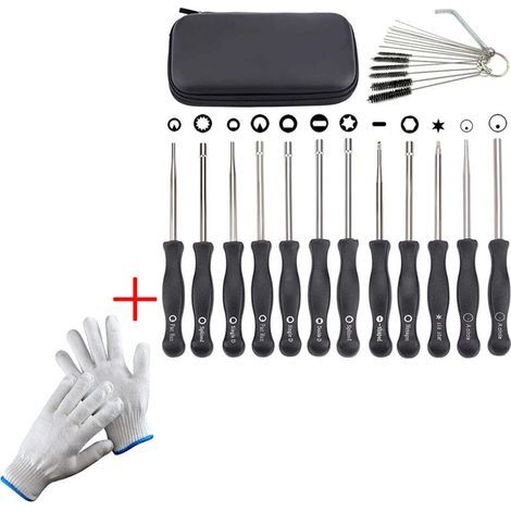 Lot de 12 Outils de réglage de carburateur avec Gants ,Tournevis acircle pour Petit Moteur 2 Temps pour Husqvarna pour STHIL pour débroussailleuse Echo tronçonneuse (1/5)