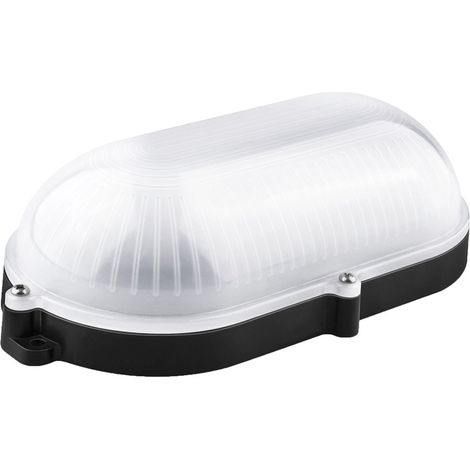 Applique LED ovale ip65 matel 9w noir neutre