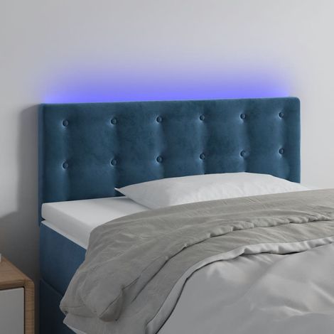 Cabecero con LED de terciopelo azul oscuro 80x5x78/88 cm vidaXL (1/5)
