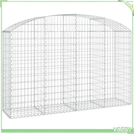 Panier de gabions arqué - FAFEICY - 153476 - 200x50x120/140 cm - Fer galvanisé - Fil 3,5 mm (1/4)