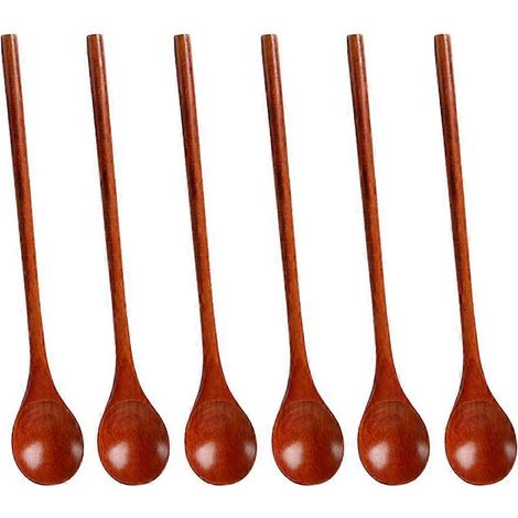 Cuillère en bois, cuillère en bois de 20 cm, cuillère à long manche, ustensiles de cuisine japonais, cuillère de table écologique (1/4)