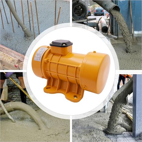 Moteur vibrant pour béton, 220 V 550 W, moteur vibrant industriel, force d'excitation 150 kg, 2840 tr/min, protection IP44, jaune (1/5)